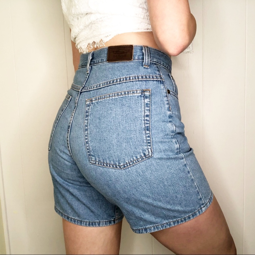 LL Bean high waisted mom shorts